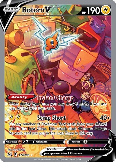 Sword & Shield Lost Origin - 177/196 Rotom V (Alternate Full Art) Ultra Rare