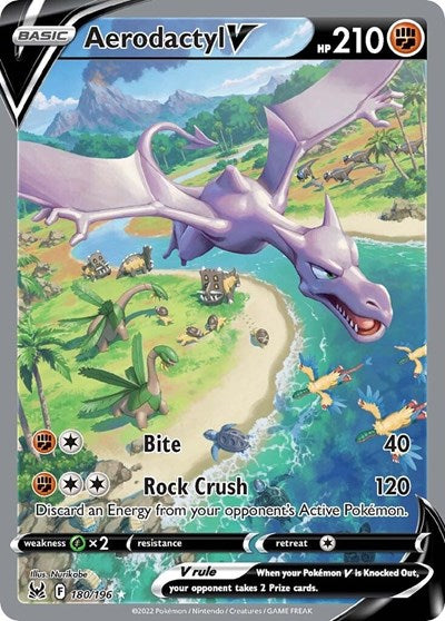 Sword & Shield Lost Origin - 180/196 Aerodactyl V (Alternate Full Art) Ultra Rare