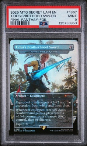 2025 Magic The Gathering Secret Lair Drop #1867 Tidus'S/Brthrhd Sword Final Fantasy-Foil PSA 9