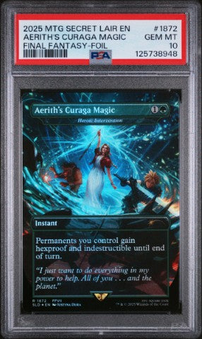 2025 Magic The Gathering Secret Lair Drop #1872 Aerith'S Curaga Magic Final Fantasy-Foil PSA 10