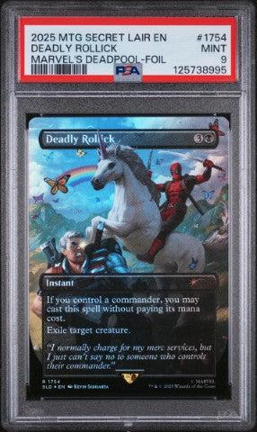 2025 Magic The Gathering Secret Lair Drop #1754 Deadly Rollick Marvel'S Deadpool-Foil PSA 9