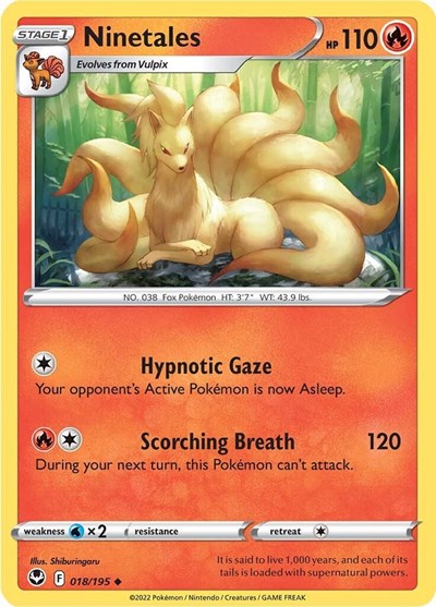 Sword & Shield Silver Tempest - 018/195 Ninetales Uncommon