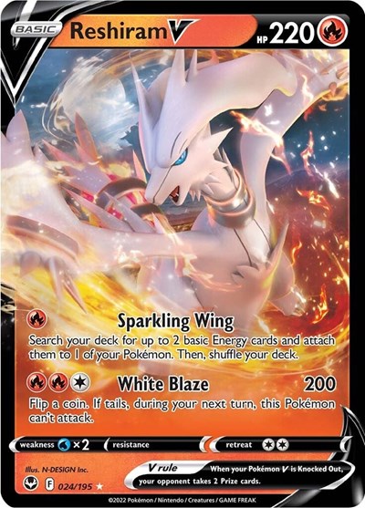 Sword & Shield Silver Tempest - 024/195 Reshiram V Ultra Rare