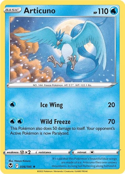 Sword & Shield Silver Tempest - 036/195 Articuno Holo Rare