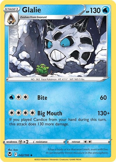 Sword & Shield Silver Tempest - 042/195 Glalie Uncommon