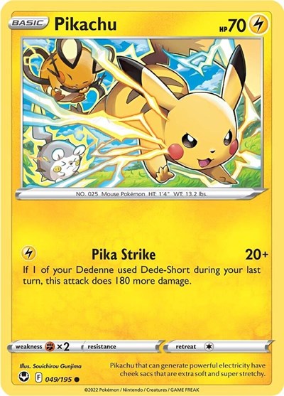 Sword & Shield Silver Tempest - 049/195 Pikachu Common