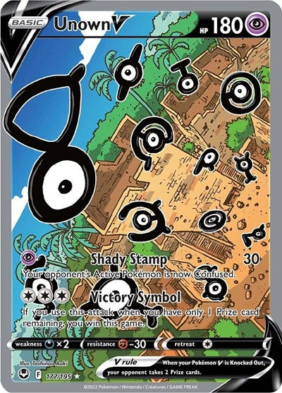 Sword & Shield Silver Tempest - 177/195 Unown V (Alternate Full Art) Ultra Rare