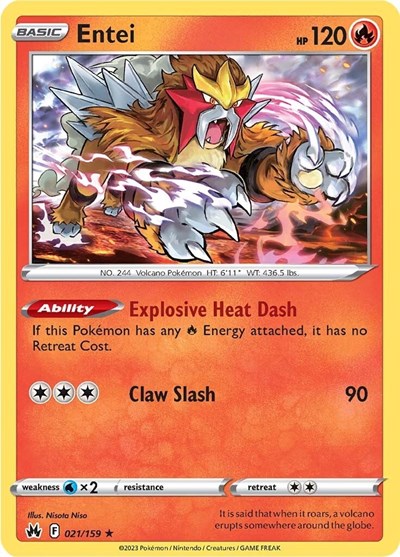 Crown Zenith - 021/159 Entei Holo Rare