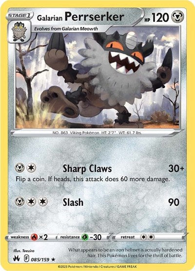 Crown Zenith - 085/159 Galarian Perrserker Rare