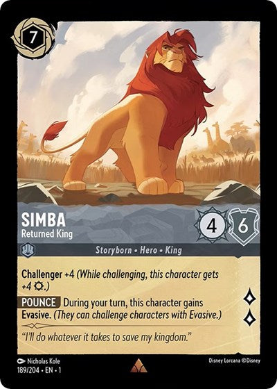 Lorcana - The First Chapter - 189/204 Simba - Returned King Rare