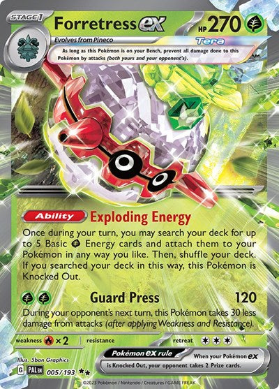 Scarlet & Violet Paldea Evolved - 005/193 Forretress ex Double Rare