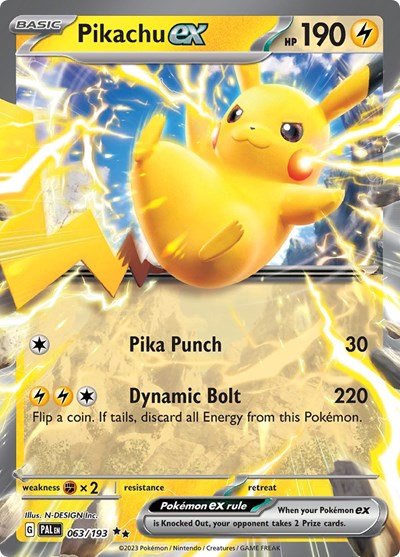 Scarlet & Violet Paldea Evolved - 063/193 Pikachu ex Double Rare