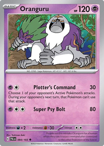 Scarlet & Violet Paldea Evolved - 094/193 Oranguru Uncommon