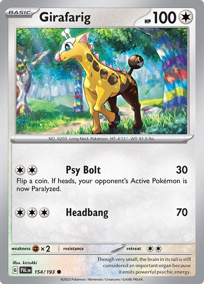 Scarlet & Violet Paldea Evolved - 154/193 Girafarig Common