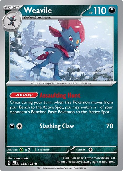 Scarlet & Violet Paldea Evolved - 134/193 Weavile Rare