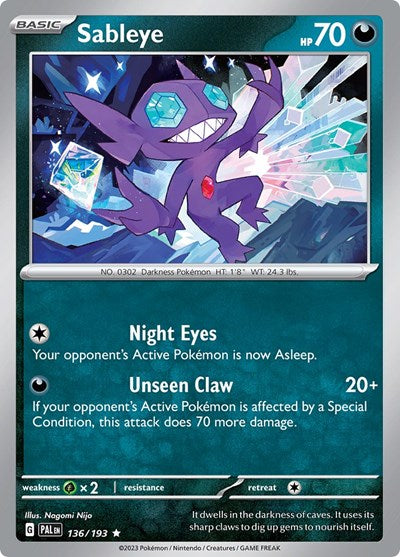 Scarlet & Violet Paldea Evolved - 136/193 Sableye Rare