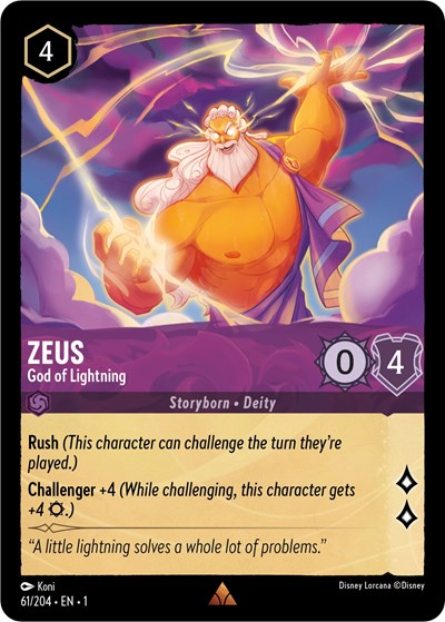 Lorcana - The First Chapter - 61/204 Zeus - God of Lightning Rare