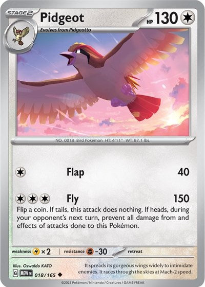 Scarlet & Violet 151 - 018/165 Pidgeot Uncommon