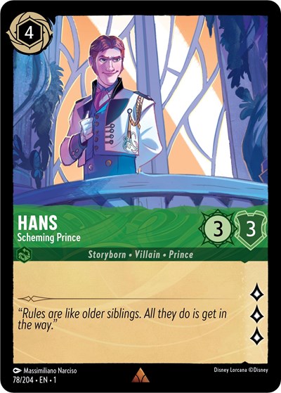Lorcana - The First Chapter - 78/204 Hans - Scheming Prince Rare