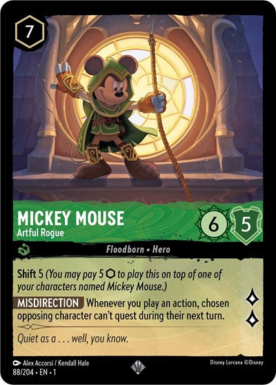 Lorcana - The First Chapter - 88/204 Mickey Mouse - Artful Rogue Super Rare