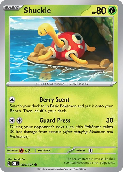 Scarlet & Violet Obsidian Flames - 005/197 Shuckle Common