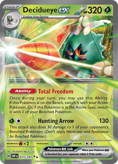 Scarlet & Violet Obsidian Flames - 015/197 Decidueye ex Double Rare