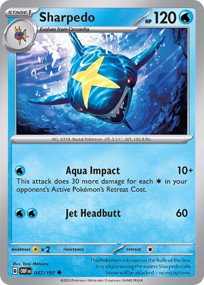 Scarlet & Violet Obsidian Flames - 047/197 Sharpedo Uncommon