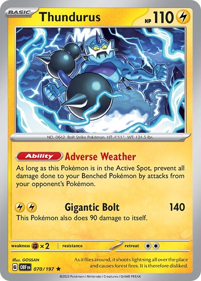 Scarlet & Violet Obsidian Flames - 070/197 Thundurus Rare