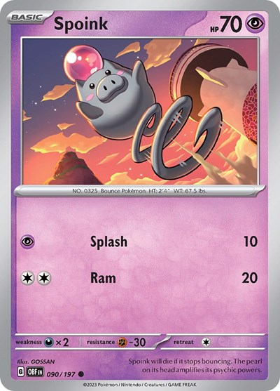 Scarlet & Violet Obsidian Flames - 090/197 Spoink Common