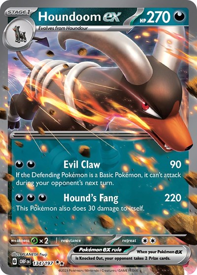 Scarlet & Violet Obsidian Flames - 134/197 Houndoom ex Double Rare