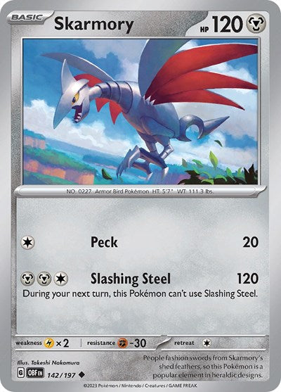 Scarlet & Violet Obsidian Flames - 142/197 Skarmory Uncommon