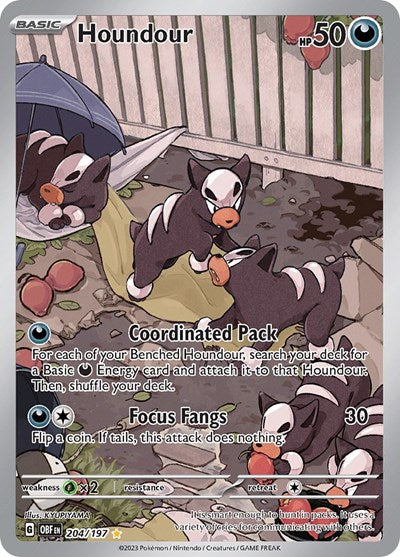 Scarlet & Violet Obsidian Flames - 204/197 Houndour Illustration Rare