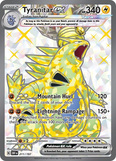 Scarlet & Violet Obsidian Flames - 211/197 Tyranitar ex Ultra Rare