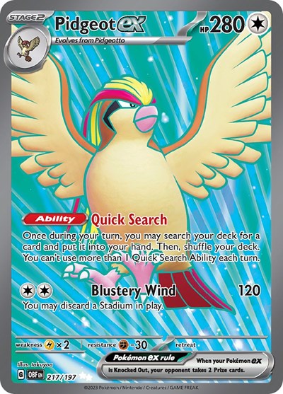 Scarlet & Violet Obsidian Flames - 217/197 Pidgeot ex Ultra Rare