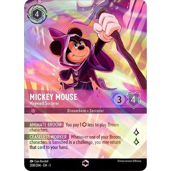 Lorcana - The First Chapter - 208/204 Mickey Mouse - Wayward Sorcerer (Enchanted) Enchanted