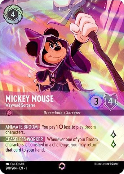 Lorcana - The First Chapter - 208/204 Mickey Mouse - Wayward Sorcerer (Enchanted) Enchanted