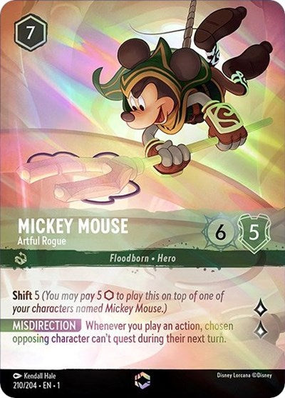 Lorcana - The First Chapter - 210/204 Mickey Mouse - Artful Rogue (Enchanted) Enchanted