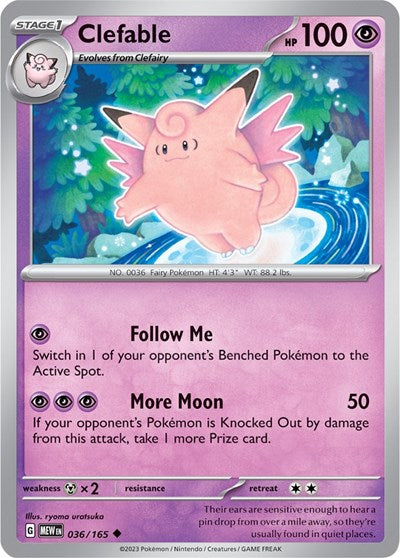 Scarlet & Violet 151 - 036/165 Clefable Uncommon