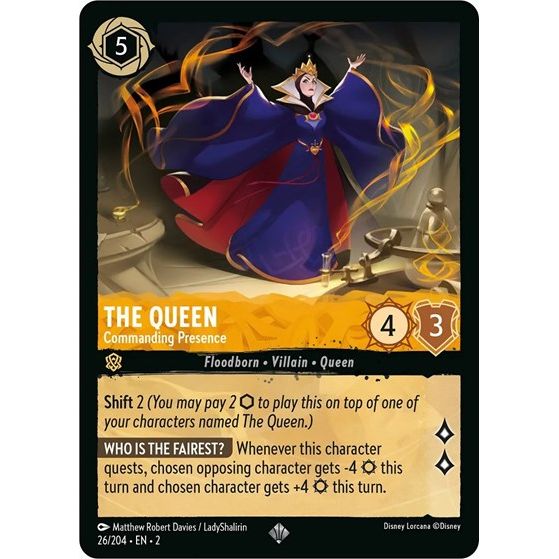Lorcana - Rise of the Floodborn - 026/204 The Queen - Commanding Presence Super Rare