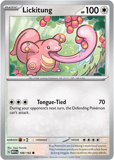 Scarlet & Violet 151 - 108/165 Lickitung Common