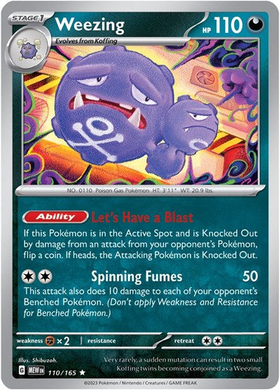 Scarlet & Violet 151 - 110/165 Weezing Rare