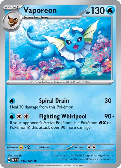 Scarlet & Violet 151 - 134/165 Vaporeon Rare