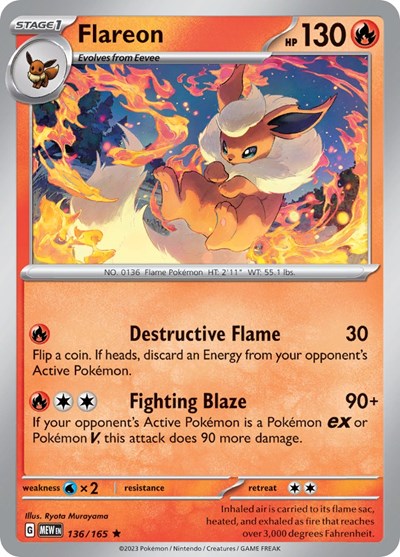 Scarlet & Violet 151 - 136/165 Flareon Rare