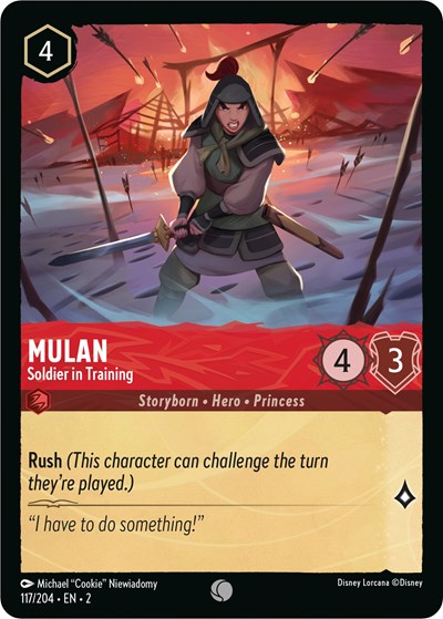 Lorcana - Rise of the Floodborn - 117/204 Mulan - Soldier in Training Common