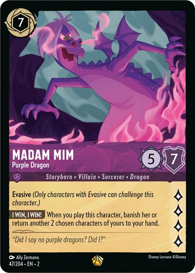 Lorcana - Rise of the Floodborn - 47/204 Madam Mim - Purple Dragon Legendary