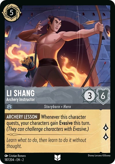 Lorcana - Rise of the Floodborn - 187/204 Li Shang - Archery Instructor Uncommon
