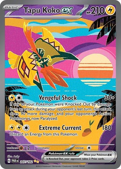 Scarlet & Violet Paradox Rift - 247/182 Tapu Koko ex Special Illustration Rare