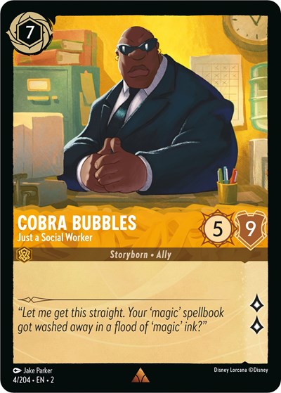 Lorcana - Rise of the Floodborn - 4/204 Cobra Bubbles - Just a Social Worker Rare
