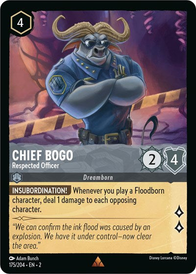 Lorcana - Rise of the Floodborn - 175/204 Chief Bogo - Respected Officer Rare