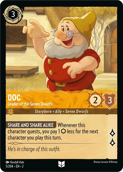 Lorcana - Rise of the Floodborn - 5/204 Doc - Leader of the Seven Dwarfs Uncommon